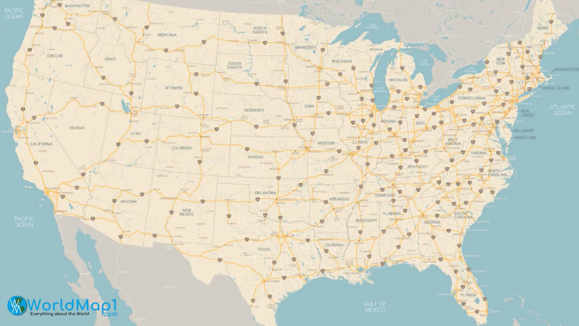 United States Highways Map